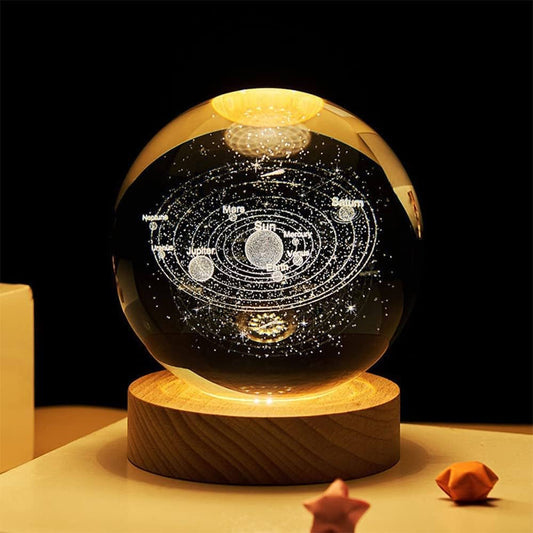 3D Crystal Solar System Lamp